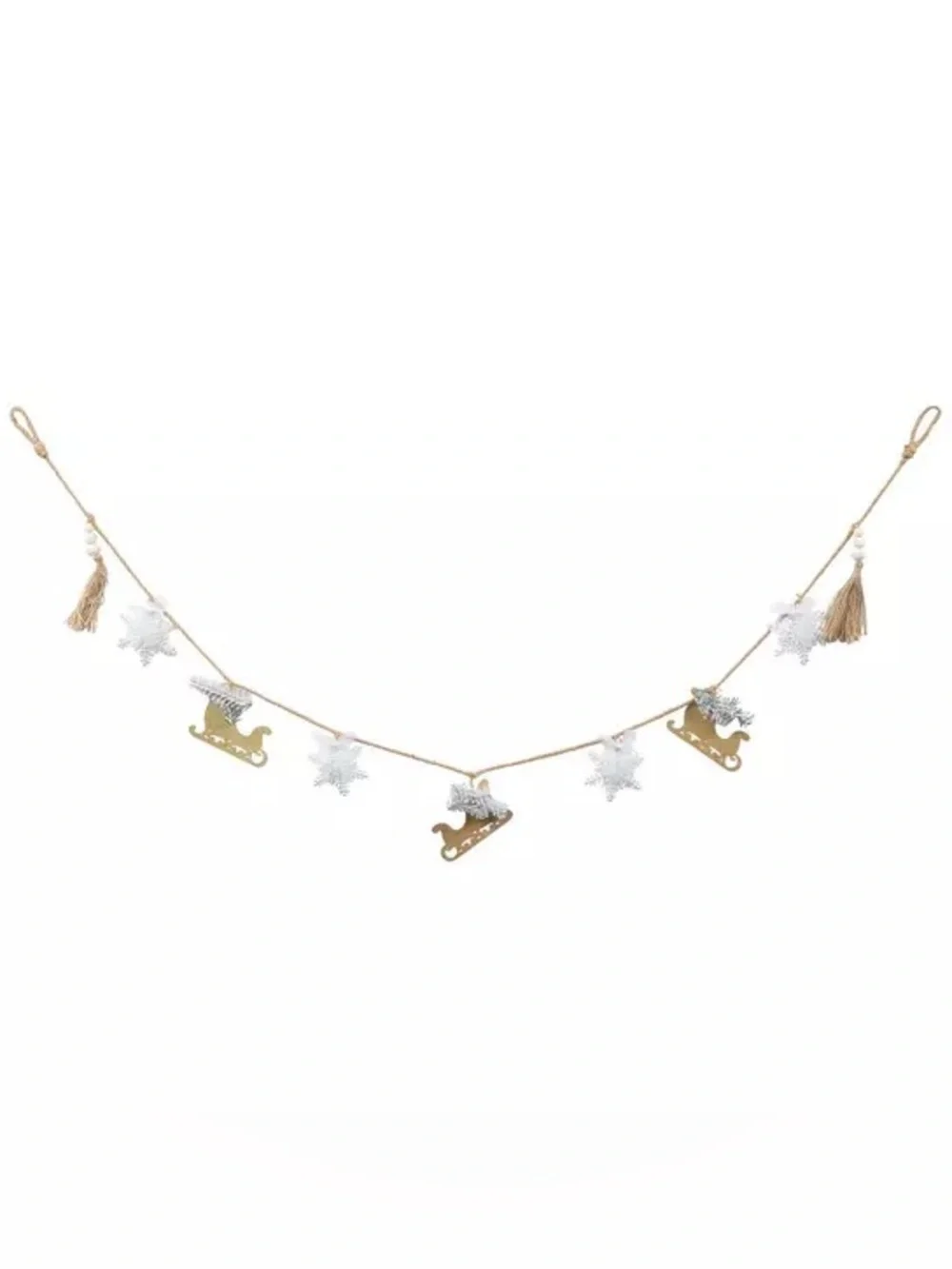 (2) Sleigh & Snowflake Garland